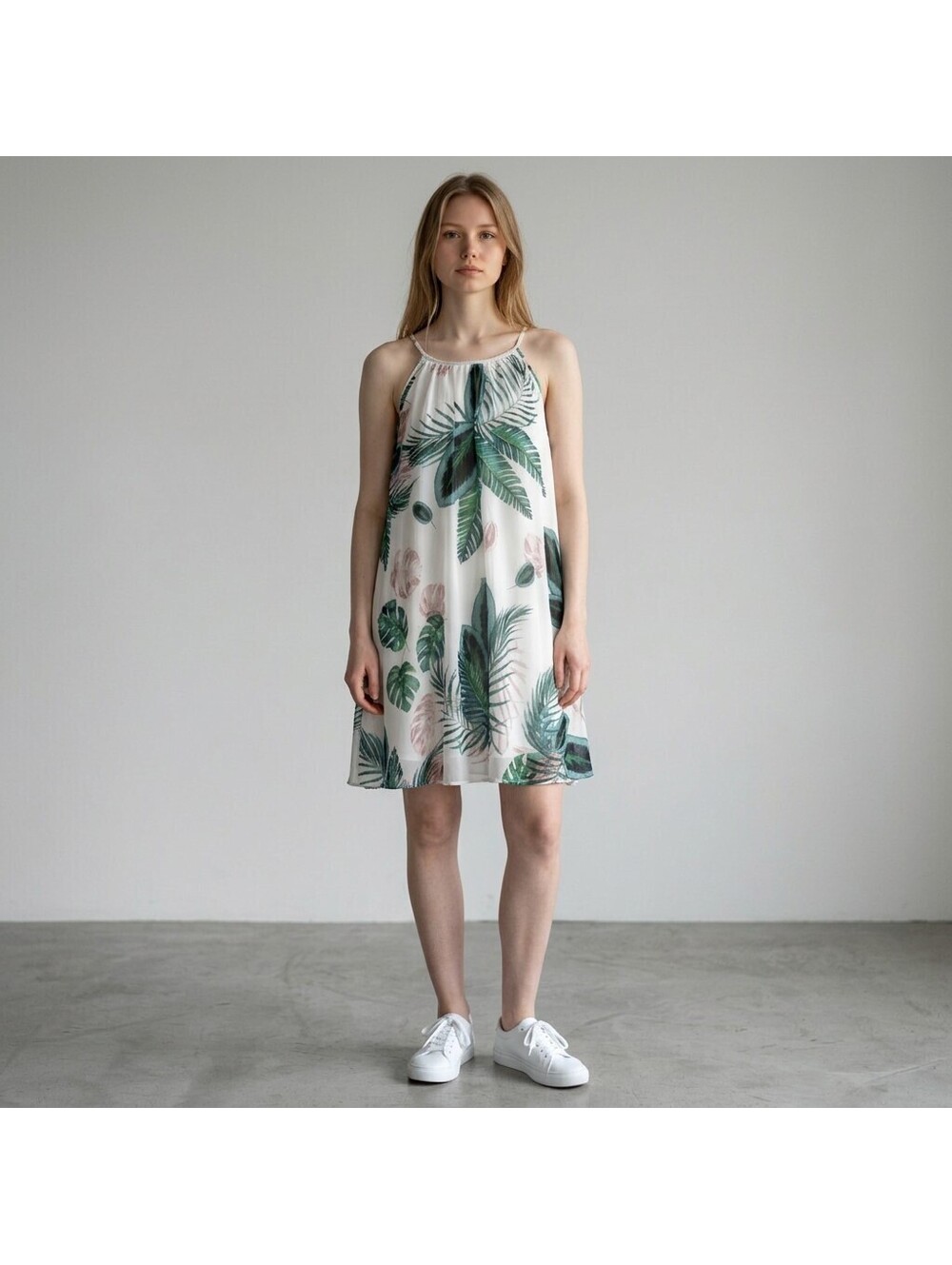 Indigo Soul Dress Women S Small White Floral Shift Short Lined Sleeveless Casual